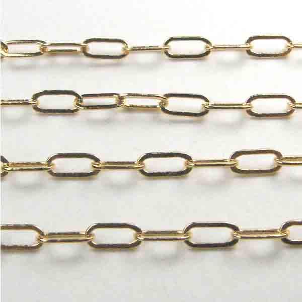Gold Plate 2x5MM Flat Oval Soldered Cable Chain