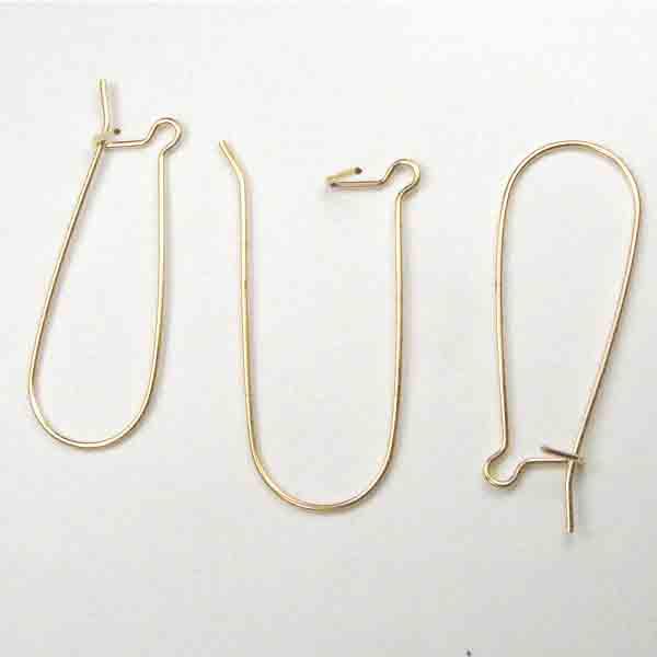 Gold Plate 30x12MM Kidney Earwire