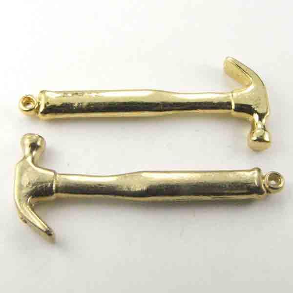 Gold Plate 34x14MM Hammer