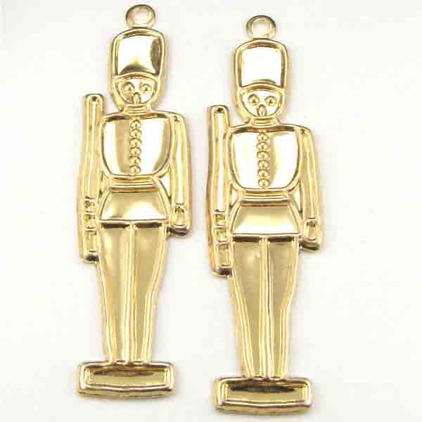 Gold Plate 36x10MM Nutcracker Stamping