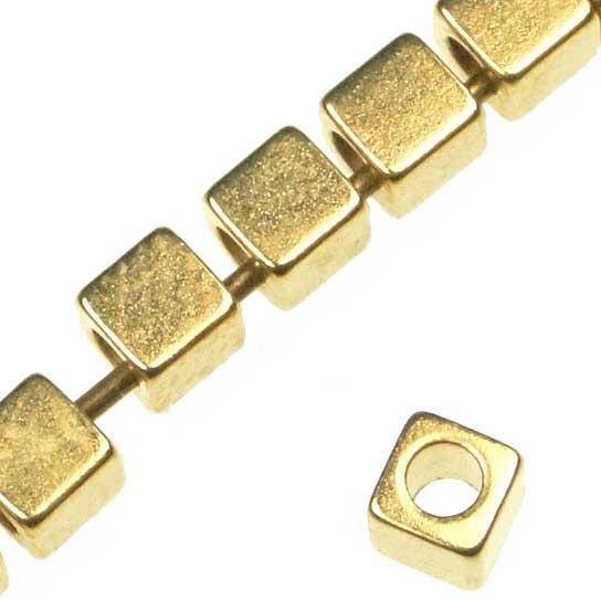Gold Plate 3MM Cube Bead
