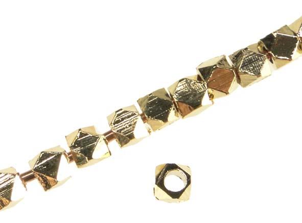 Gold Plate 3MM Faceted Nugget