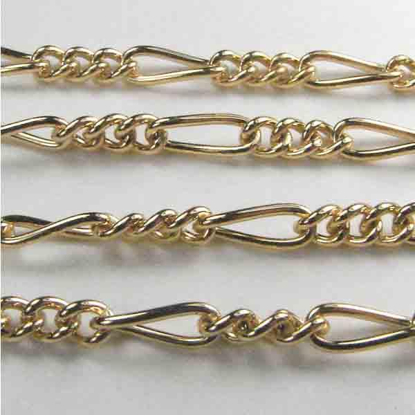 Gold Plate 3MM Wide Figaro Chain Soldered