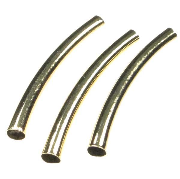 Gold Plate 41x4mm Curved Tube