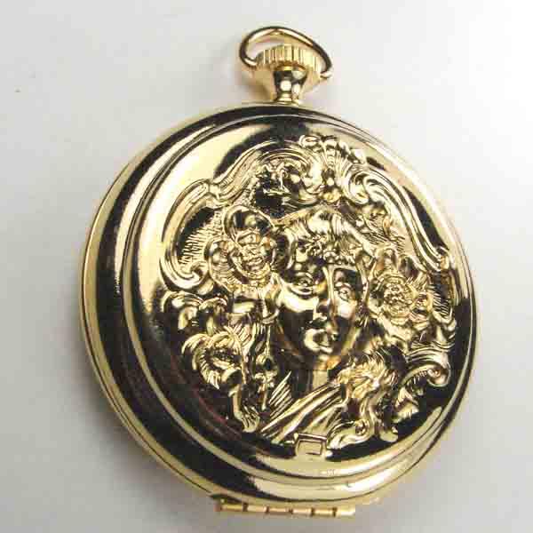 Gold Plate 44MM Locket Watch Case With Female Face Detail