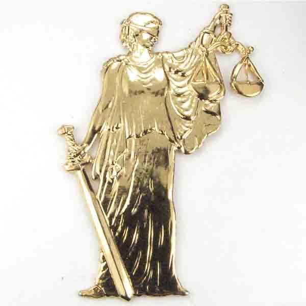 Gold Plate 46x33MM Lady Justice