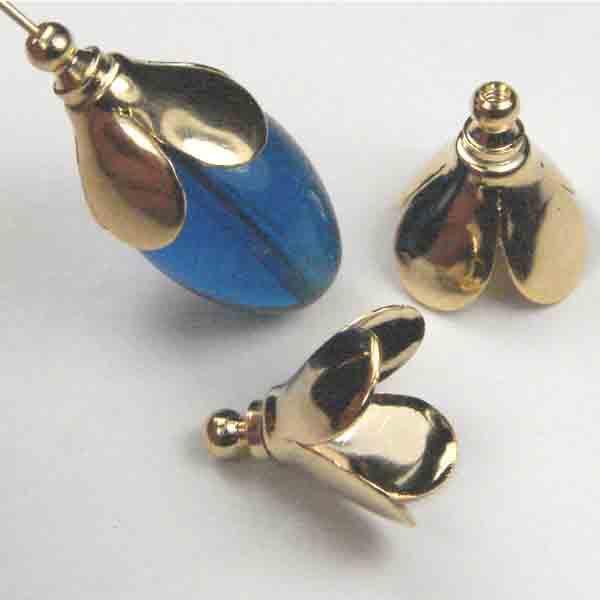 Gold Plate 4 Petal Cap/Cone 15x12MM