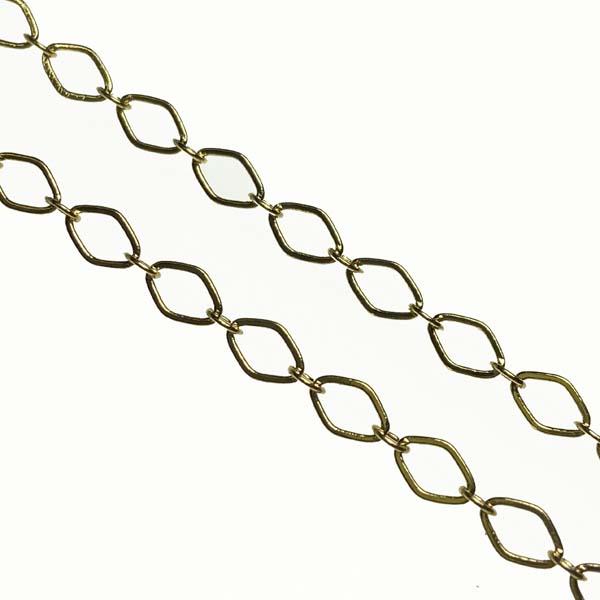 Gold Plate 4x3MM Diamond Long Short Cable Chain