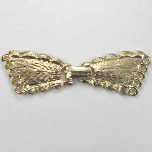 Gold Plate 58X17MM Scallop Edge 5 Strand Foldover Clasp