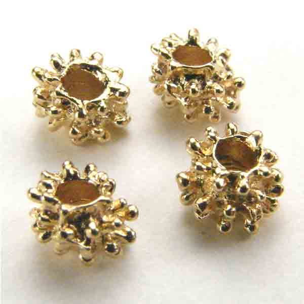 Gold Plate 5MM Knobbed Cast Ball Bead