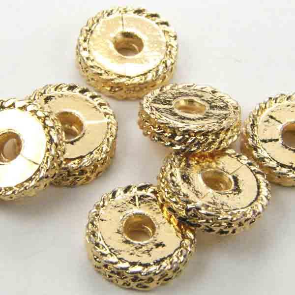 Gold Plate 5x2MM Disk with Textured Edge