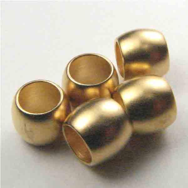 Gold Plate 5.5x5MM Barrel Bead With 4MM Large Hole