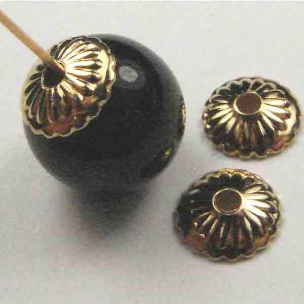 Gold Plate 6MM Fluted Bead Cap