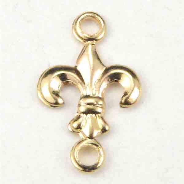 Gold Plate 7MM Fleur De Lis Connector