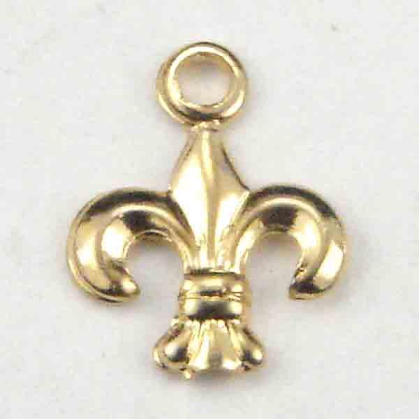 Gold Plate 7MM Fleur De Lis Pendant