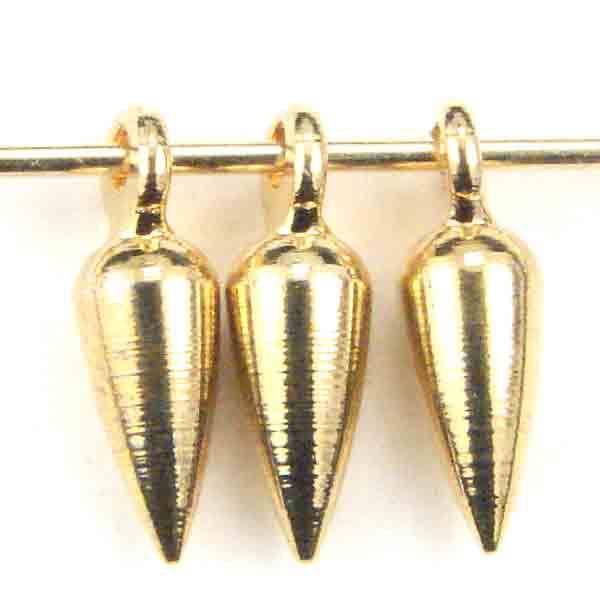 Gold Plate 7X3MM Solid Plumb Bob Dangle