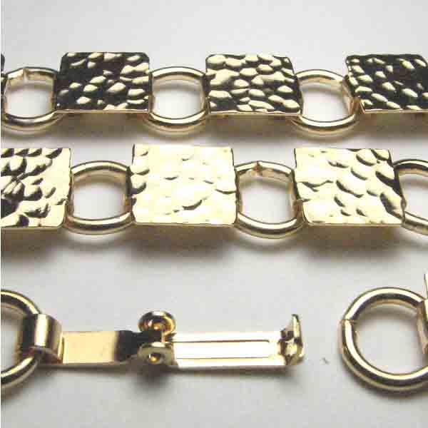Gold Plate 7 Inch Bracelet With 10MM Square Gluing Pads