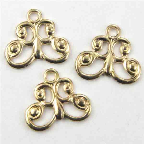 Gold Plate 7x8MM Openwork Scrolled Stamping