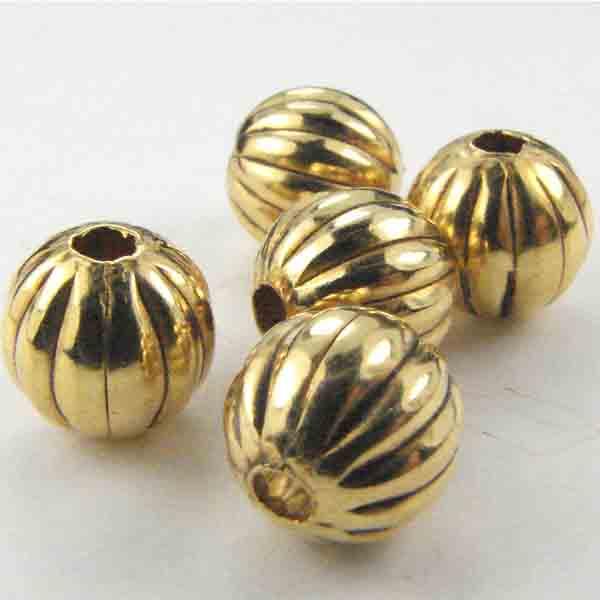 Gold Plate 8MM Corrugated Melon Ball