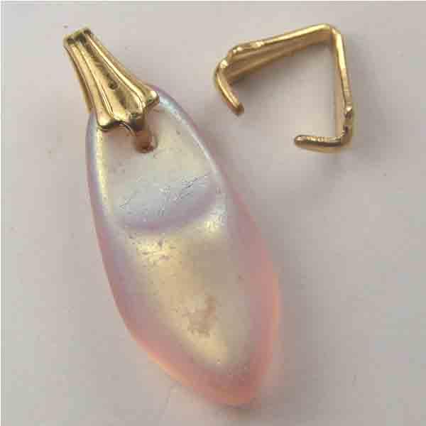 Gold Plate 8MM No Loop Pinch Bail