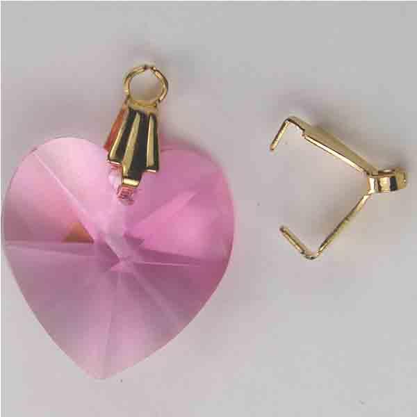 Gold Plate 8MM Pinch Bail Front to Back Hole