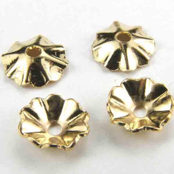 Gold Plate 8MM Ruffled Flower