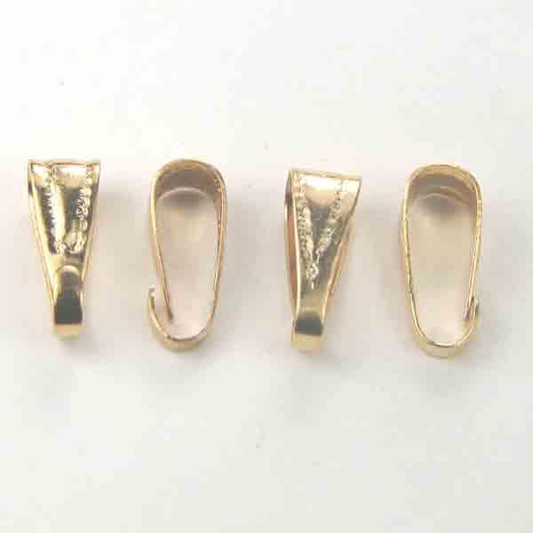 Gold Plate 8X3MM Wrap Around Snap On Bail Hanger