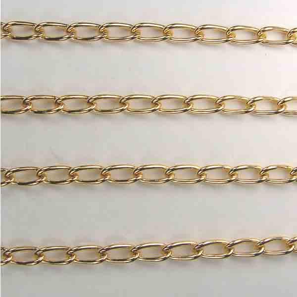 Gold Plate 8X4MM Twisted Link Chain