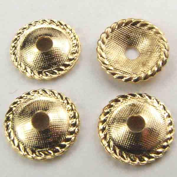 Gold Plate 9MM Cupped Disc With Rope Detail