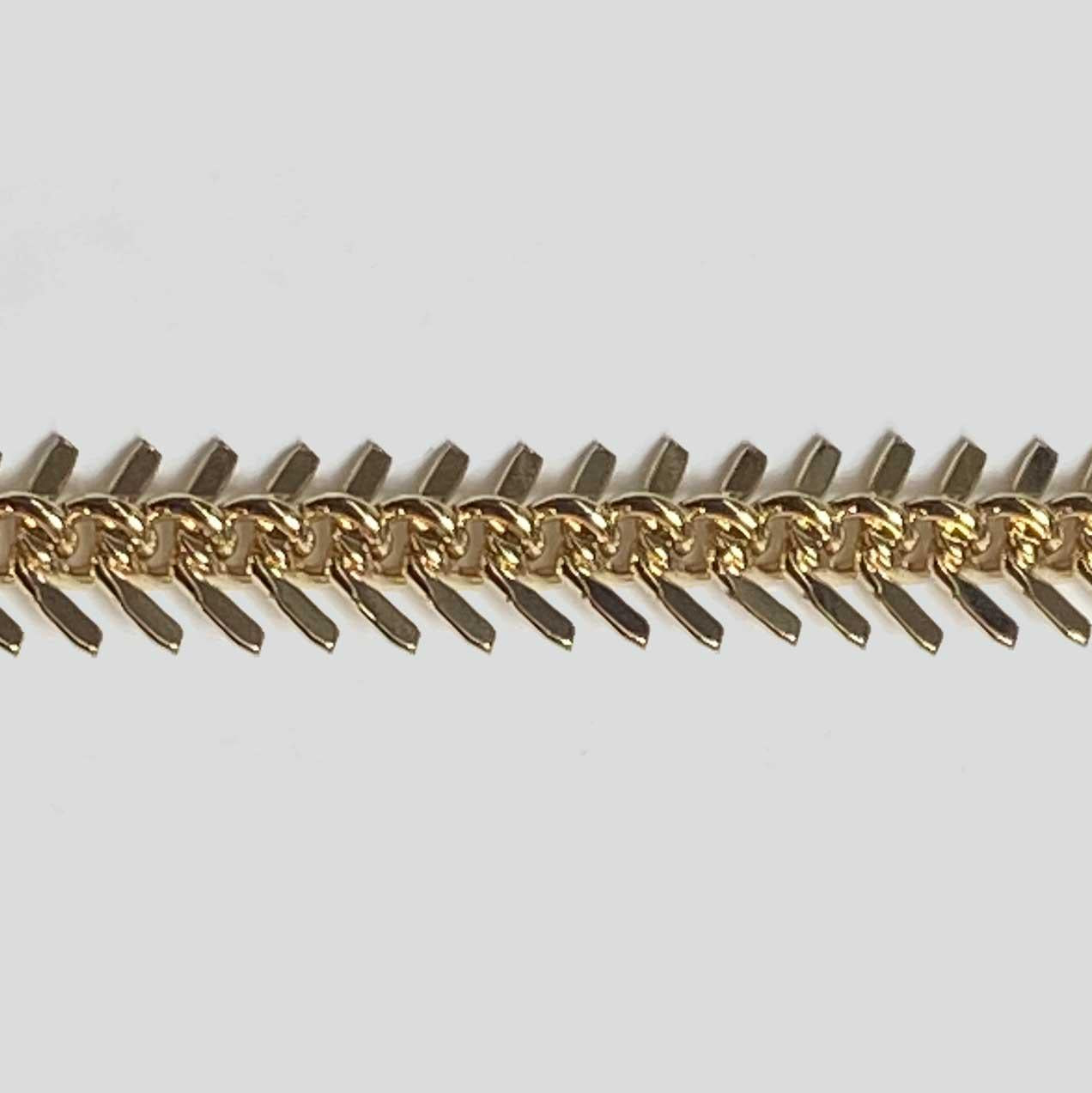 Matte Gold Plate 9MM Fishbone Chain
