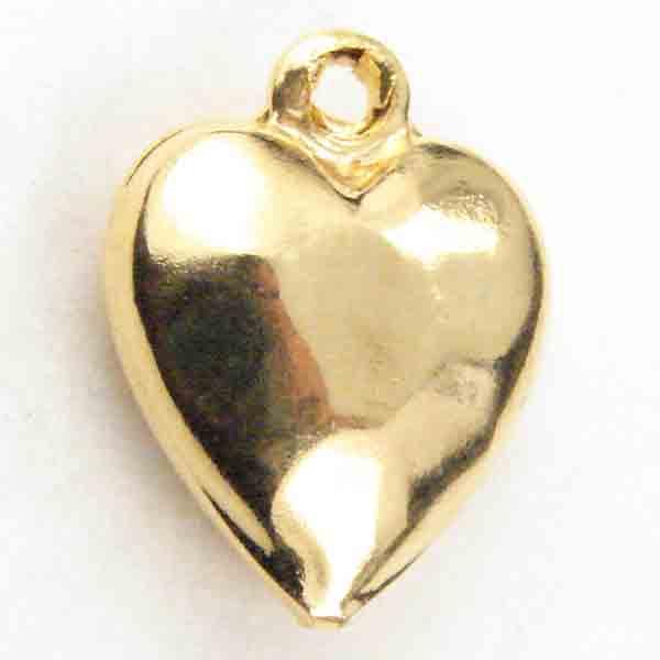 Gold Plate 9MM Hammered Heart