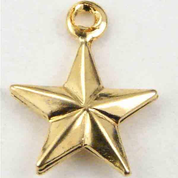 Gold Plate 9MM Hollow 3D Star