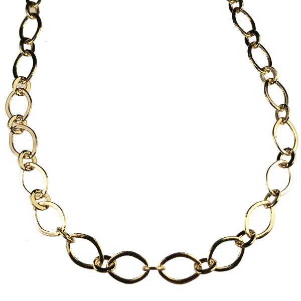 Gold Plate 9x6MM Long Short Flat Cable Chain