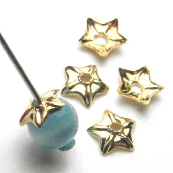 Gold Plate Cap 4MM Star Shaped