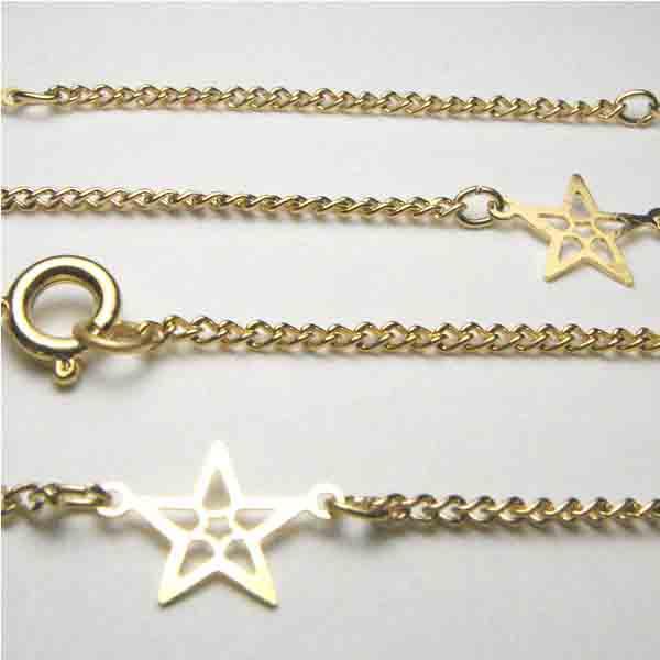 Gold Plate Chain Necklace with 8MM Star