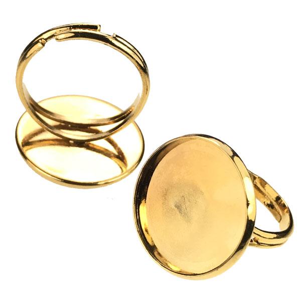 Gold Plate Finger Ring With 18MM Setting