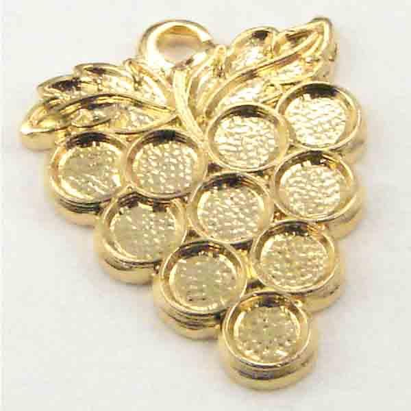 Gold Plate Grape Cluster 13X11MM