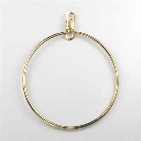 Gold Plate Hoop 32MM Hoop With 2 Seperate Loops For Hanging