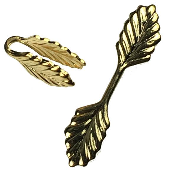 Gold Plate Leaf Bail 16x5MM