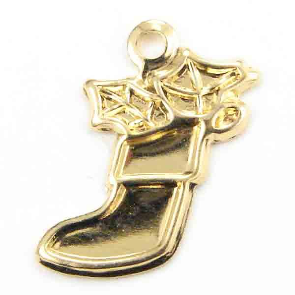 Gold Plate Left Facing 12x8MM Holiday Stocking