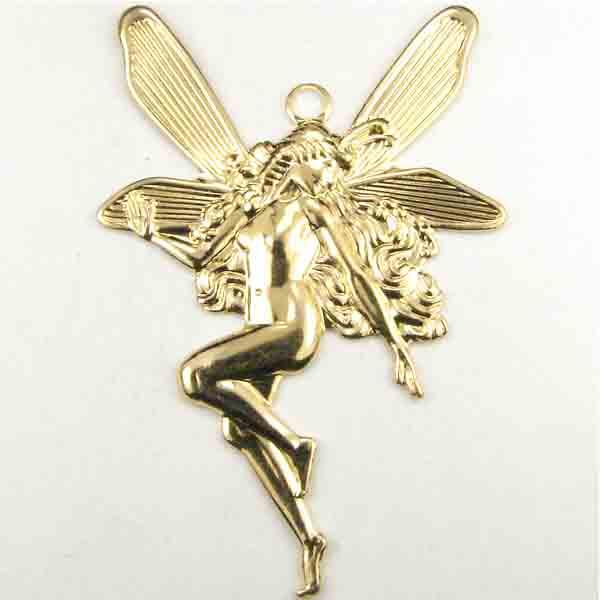 Gold Plate Left Facing 25x17MM Fairy