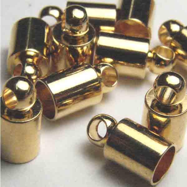 Gold Plate Looped End Cap 4MM