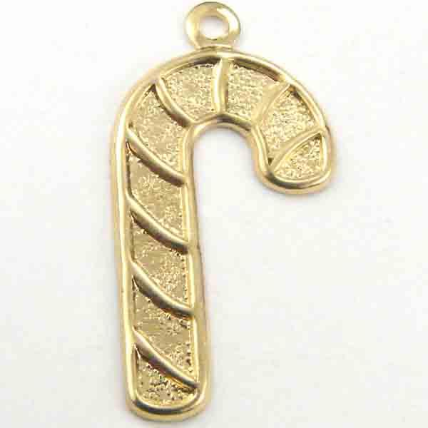 Gold Plate Right Facing 20x12MM Candy Cane