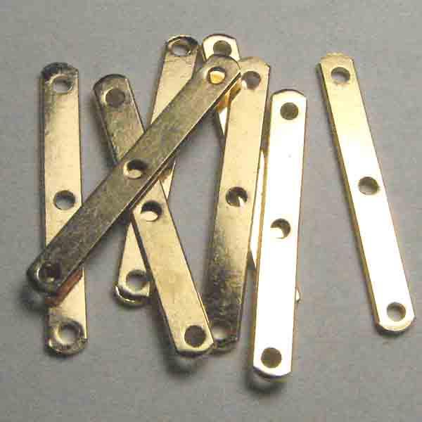 Gold Plate Spacer Bar 3 Hole 19MM