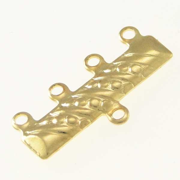 Gold Plate Stamped 4 to 1 Strand 11X21MM Connector
