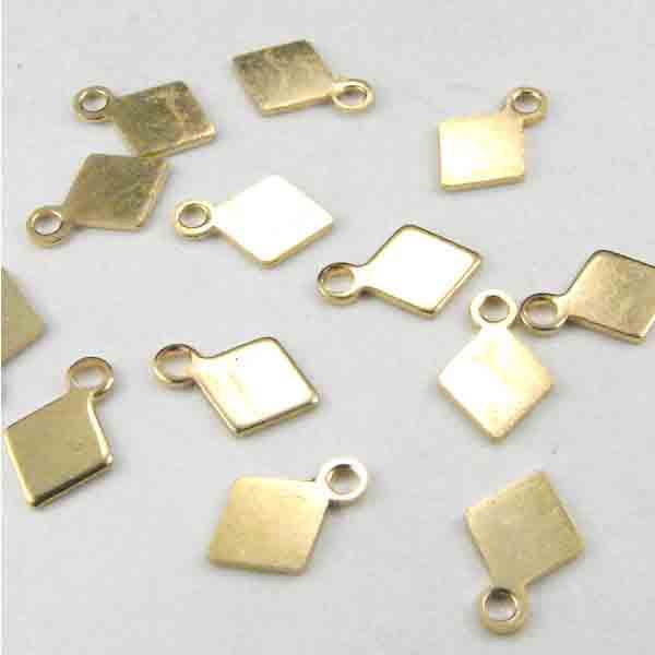 Gold Plate Thin 5MM Diamond Pendant Drop