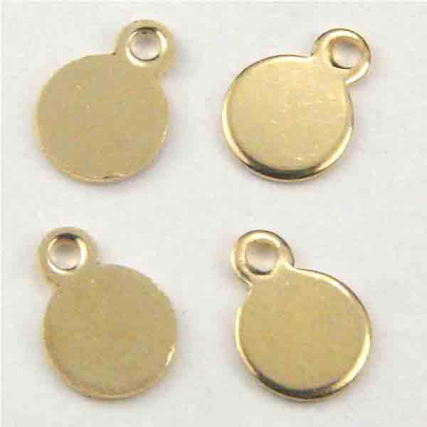 Gold Plate Thin 5MM Round Coin Pendant Drop