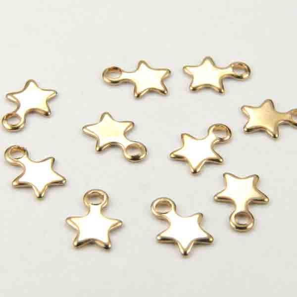 Gold Plate Thin 6MM Star Pendant Drop