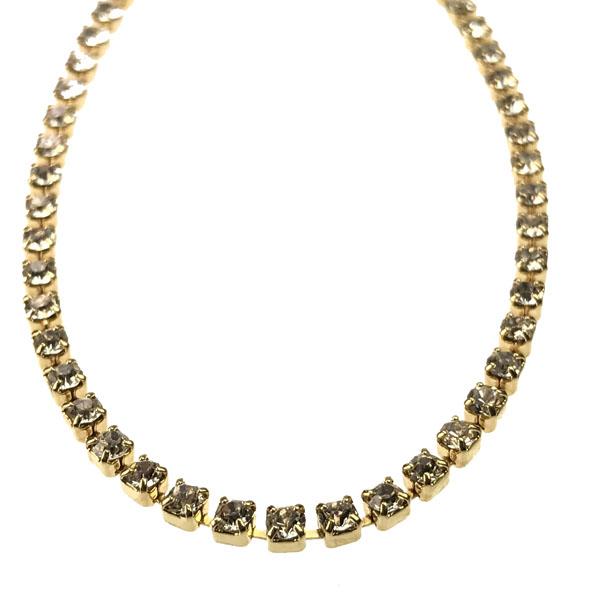 Gold Plate With Crystal Rhinestone 2MM Cup Chain
