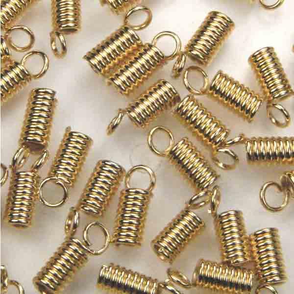 Gold Plate Wound Wire Cord End for 2MM Cord